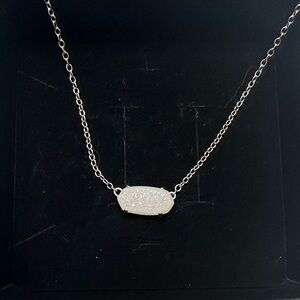 Kendra Scott Silver Necklace with White Pendant